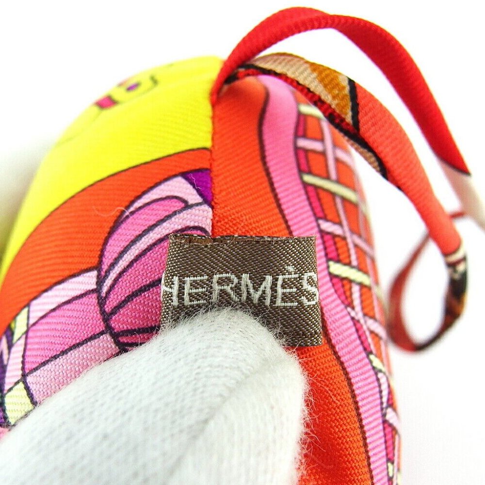 Hermes charm petit herash orange silk Authentic used T18535 - Picture 5 of 6